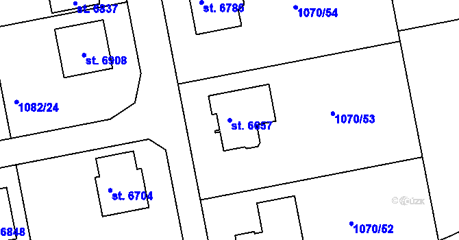 Parcela st. 6657 v KÚ Chrudim, Katastrální mapa