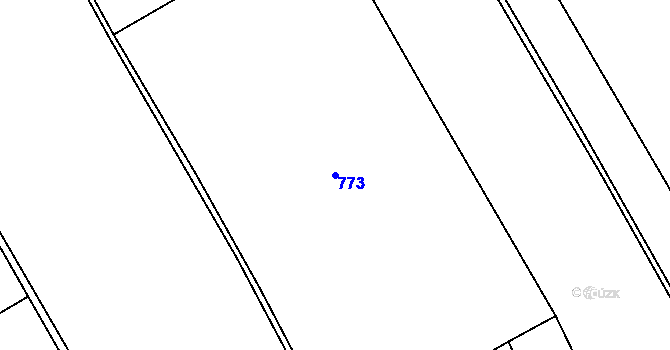 Parcela st. 773 v KÚ Chrudim, Katastrální mapa