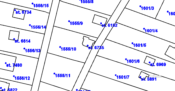 Parcela st. 6735 v KÚ Chrudim, Katastrální mapa