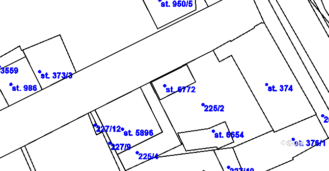 Parcela st. 6772 v KÚ Chrudim, Katastrální mapa
