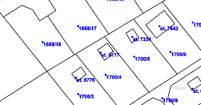 Parcela st. 6777 v KÚ Chrudim, Katastrální mapa