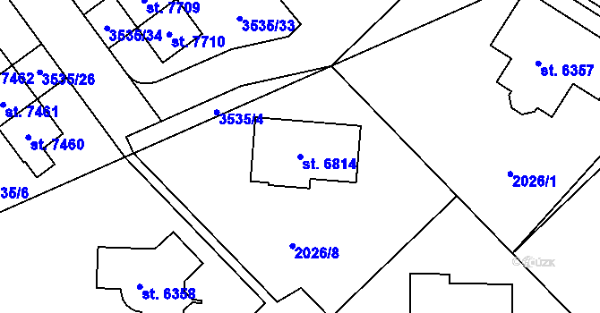Parcela st. 6814 v KÚ Chrudim, Katastrální mapa