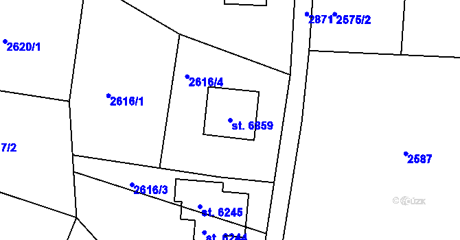 Parcela st. 6859 v KÚ Chrudim, Katastrální mapa