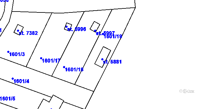 Parcela st. 6881 v KÚ Chrudim, Katastrální mapa