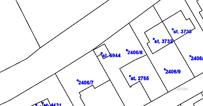 Parcela st. 6944 v KÚ Chrudim, Katastrální mapa