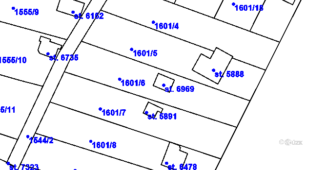 Parcela st. 6969 v KÚ Chrudim, Katastrální mapa
