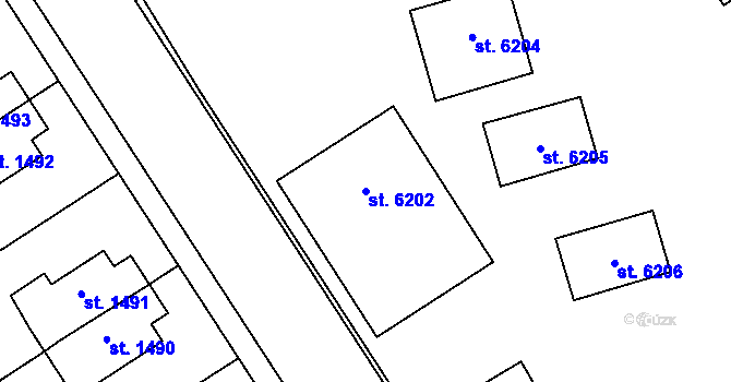 Parcela st. 6202 v KÚ Chrudim, Katastrální mapa