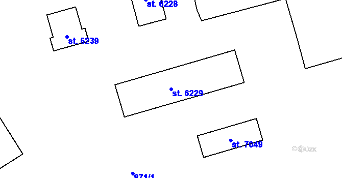 Parcela st. 6229 v KÚ Chrudim, Katastrální mapa