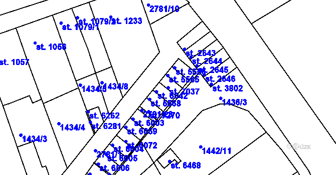 Parcela st. 7037 v KÚ Chrudim, Katastrální mapa