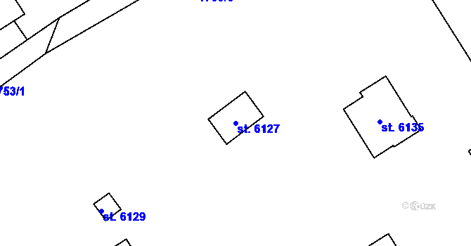 Parcela st. 6127 v KÚ Chrudim, Katastrální mapa