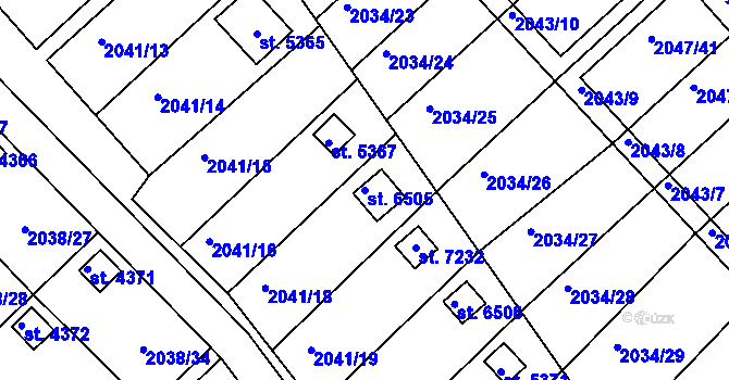 Parcela st. 6505 v KÚ Chrudim, Katastrální mapa