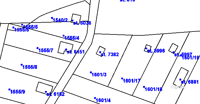 Parcela st. 7382 v KÚ Chrudim, Katastrální mapa