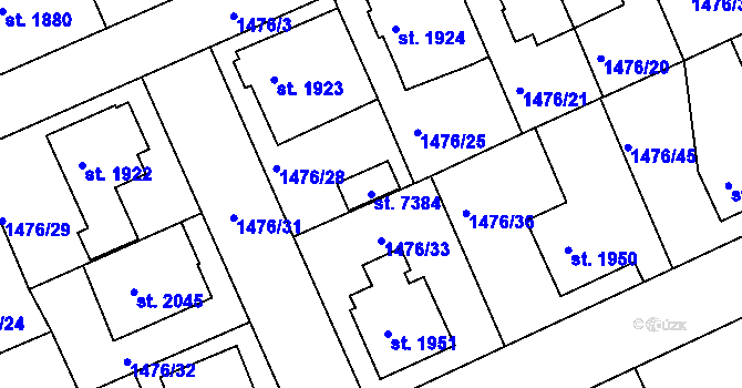 Parcela st. 7384 v KÚ Chrudim, Katastrální mapa