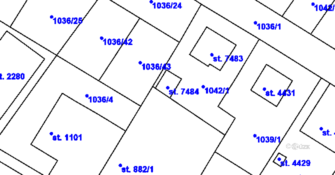 Parcela st. 7484 v KÚ Chrudim, Katastrální mapa
