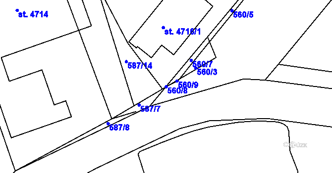 Parcela st. 560/8 v KÚ Chrudim, Katastrální mapa