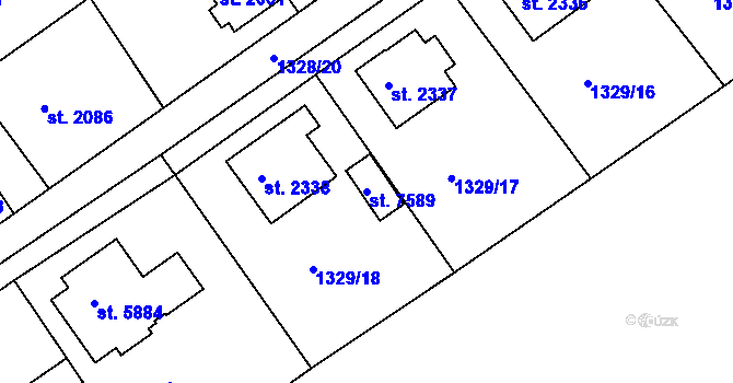 Parcela st. 7589 v KÚ Chrudim, Katastrální mapa