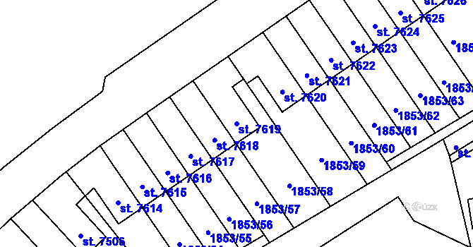 Parcela st. 7619 v KÚ Chrudim, Katastrální mapa