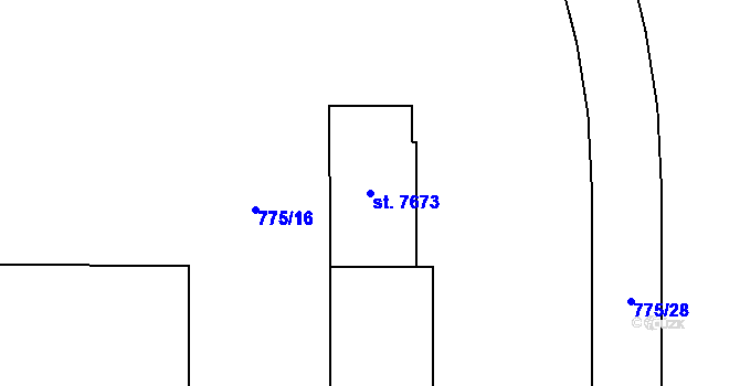 Parcela st. 7673 v KÚ Chrudim, Katastrální mapa