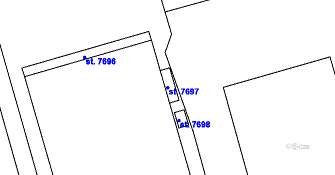 Parcela st. 7697 v KÚ Chrudim, Katastrální mapa