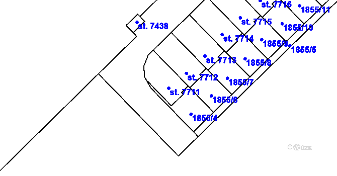 Parcela st. 7711 v KÚ Chrudim, Katastrální mapa