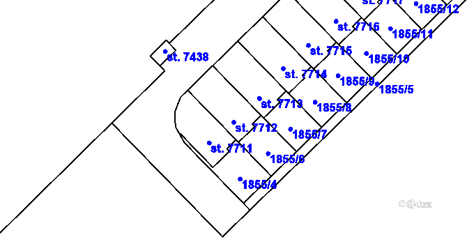 Parcela st. 7712 v KÚ Chrudim, Katastrální mapa