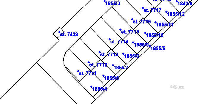 Parcela st. 7713 v KÚ Chrudim, Katastrální mapa