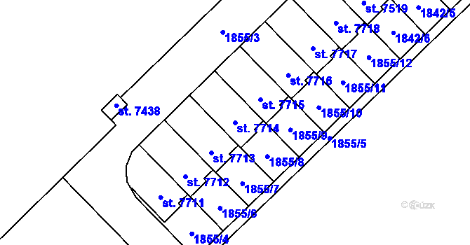 Parcela st. 7714 v KÚ Chrudim, Katastrální mapa