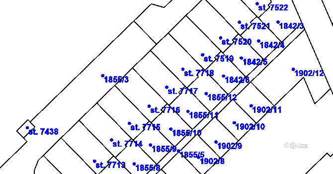 Parcela st. 7717 v KÚ Chrudim, Katastrální mapa