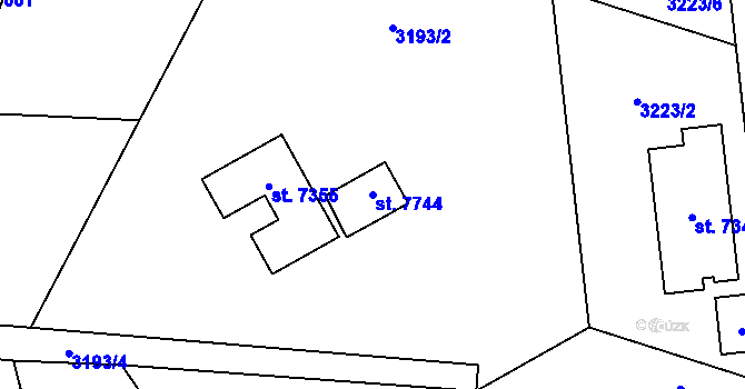 Parcela st. 7744 v KÚ Chrudim, Katastrální mapa