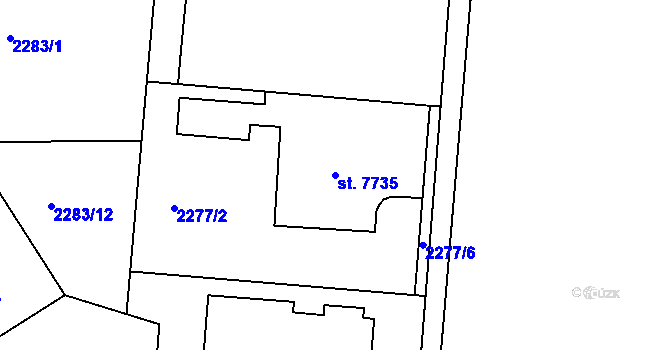 Parcela st. 7735 v KÚ Chrudim, Katastrální mapa