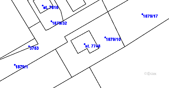 Parcela st. 7748 v KÚ Chrudim, Katastrální mapa