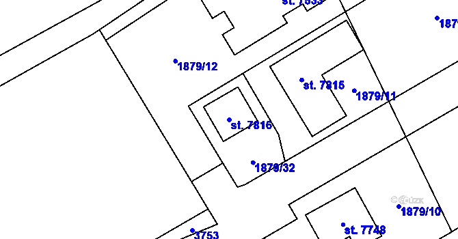 Parcela st. 7816 v KÚ Chrudim, Katastrální mapa