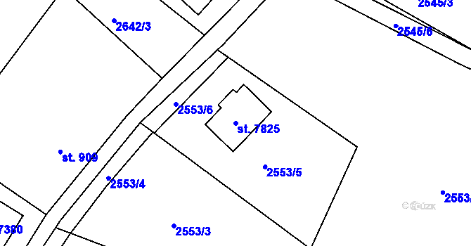 Parcela st. 7825 v KÚ Chrudim, Katastrální mapa