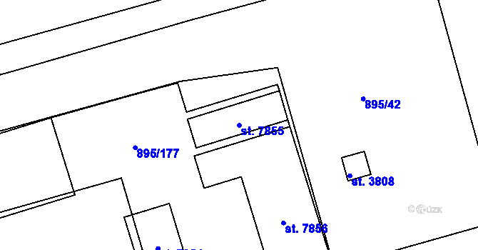 Parcela st. 7855 v KÚ Chrudim, Katastrální mapa