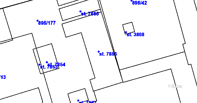 Parcela st. 7856 v KÚ Chrudim, Katastrální mapa