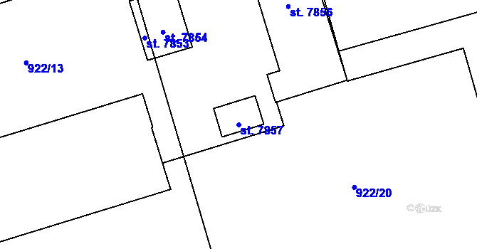 Parcela st. 7857 v KÚ Chrudim, Katastrální mapa