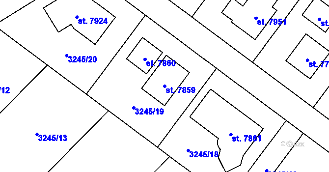 Parcela st. 7859 v KÚ Chrudim, Katastrální mapa
