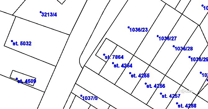 Parcela st. 7864 v KÚ Chrudim, Katastrální mapa