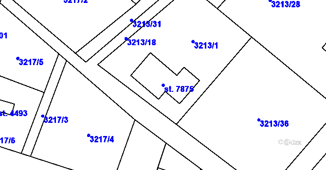 Parcela st. 7875 v KÚ Chrudim, Katastrální mapa