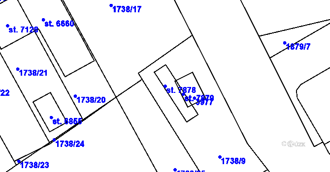 Parcela st. 7878 v KÚ Chrudim, Katastrální mapa