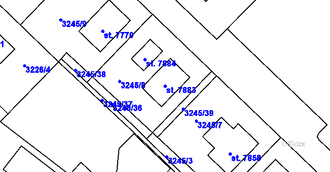 Parcela st. 7883 v KÚ Chrudim, Katastrální mapa