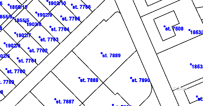 Parcela st. 7889 v KÚ Chrudim, Katastrální mapa