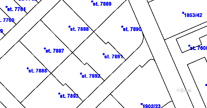 Parcela st. 7891 v KÚ Chrudim, Katastrální mapa