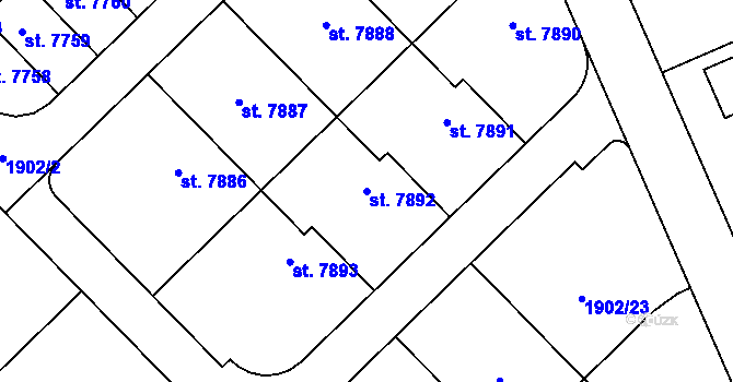 Parcela st. 7892 v KÚ Chrudim, Katastrální mapa