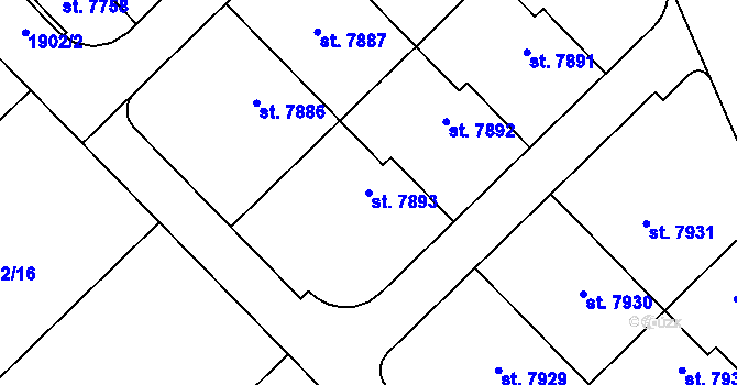 Parcela st. 7893 v KÚ Chrudim, Katastrální mapa