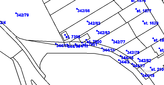 Parcela st. 7901 v KÚ Chrudim, Katastrální mapa
