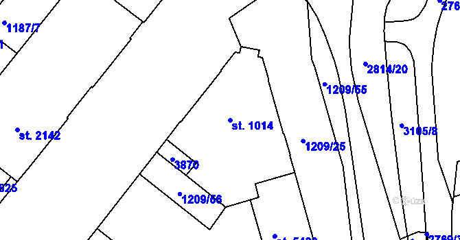 Parcela st. 1014 v KÚ Chrudim, Katastrální mapa