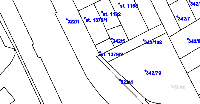 Parcela st. 1379/2 v KÚ Chrudim, Katastrální mapa