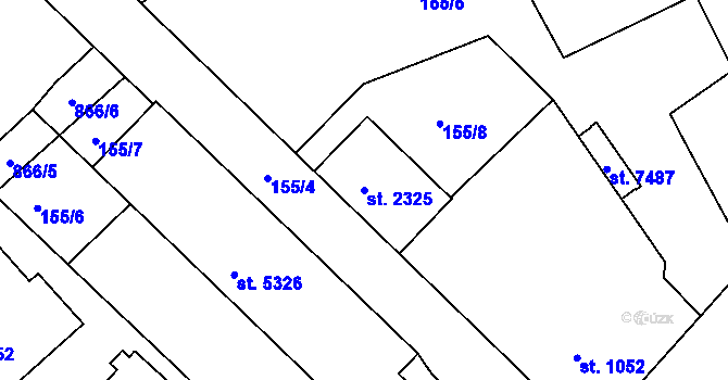 Parcela st. 2325 v KÚ Chrudim, Katastrální mapa