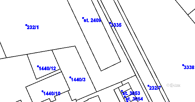 Parcela st. 2409 v KÚ Chrudim, Katastrální mapa
